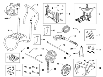 Main Unit (80086234) Diagram and Parts List for 020778-00  Briggs and Stratton Pressure Washer